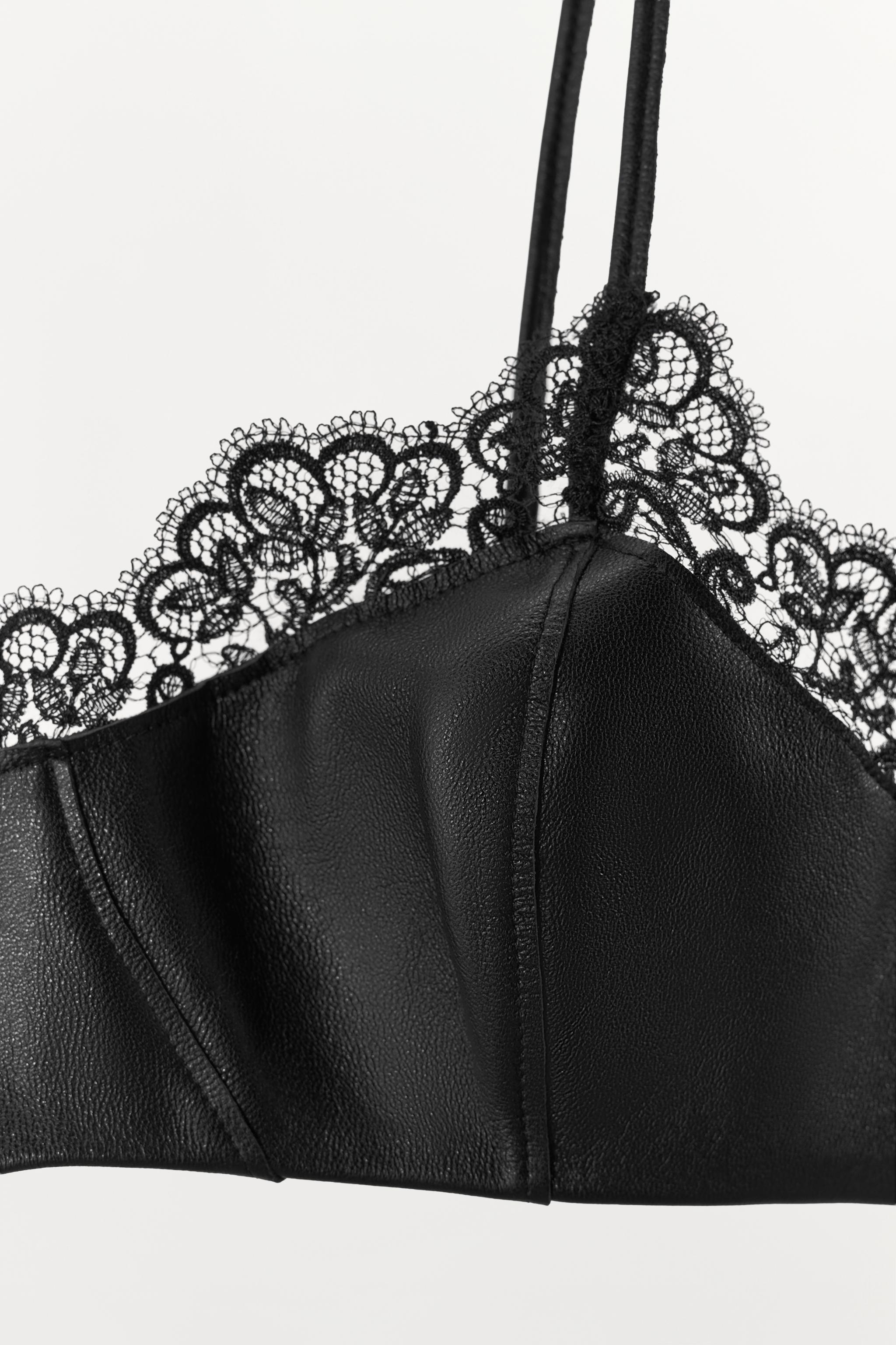 SOUTIEN-GORGE EN CUIR 100% AVEC DENTELLE